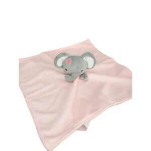 Elephant Plush Security Blanket Baby Lovey Pink/Gray Rock A Bye Baby Boutique